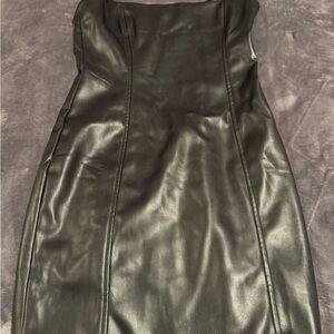 White Fox Boutique Black Faux Leather Mini Dress